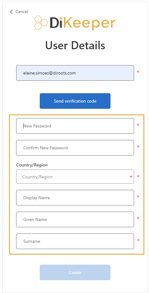 DiKeeper personal informartion